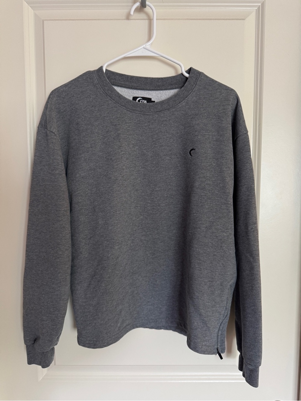 ZYIA Active Gray Crewneck Side Zip Sweatshirt Size S